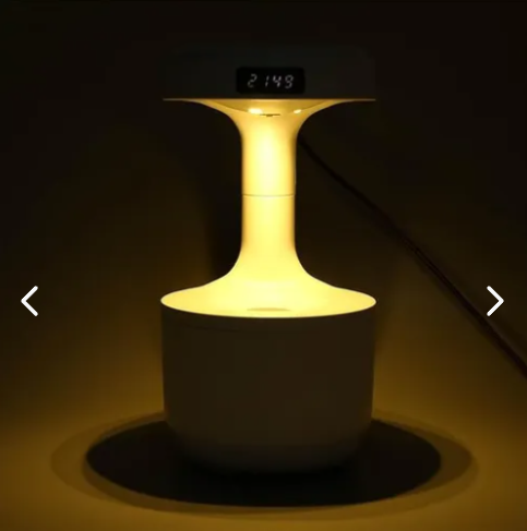 Lampara Humificador Antigravedad LED con Reloj Inteligente