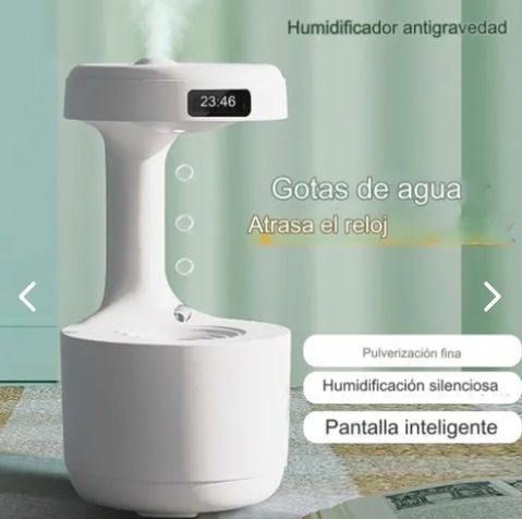 Lampara Humificador Antigravedad LED con Reloj Inteligente