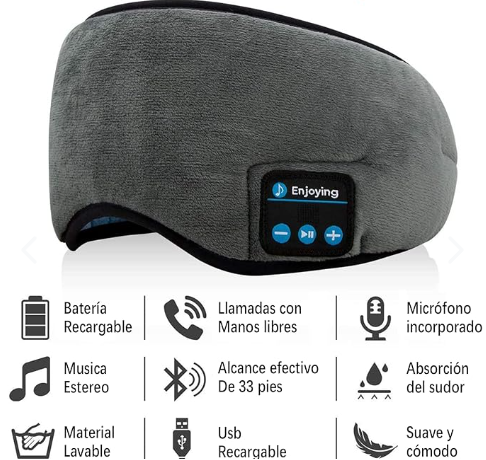 Audífonos Para Dormir Antifaz