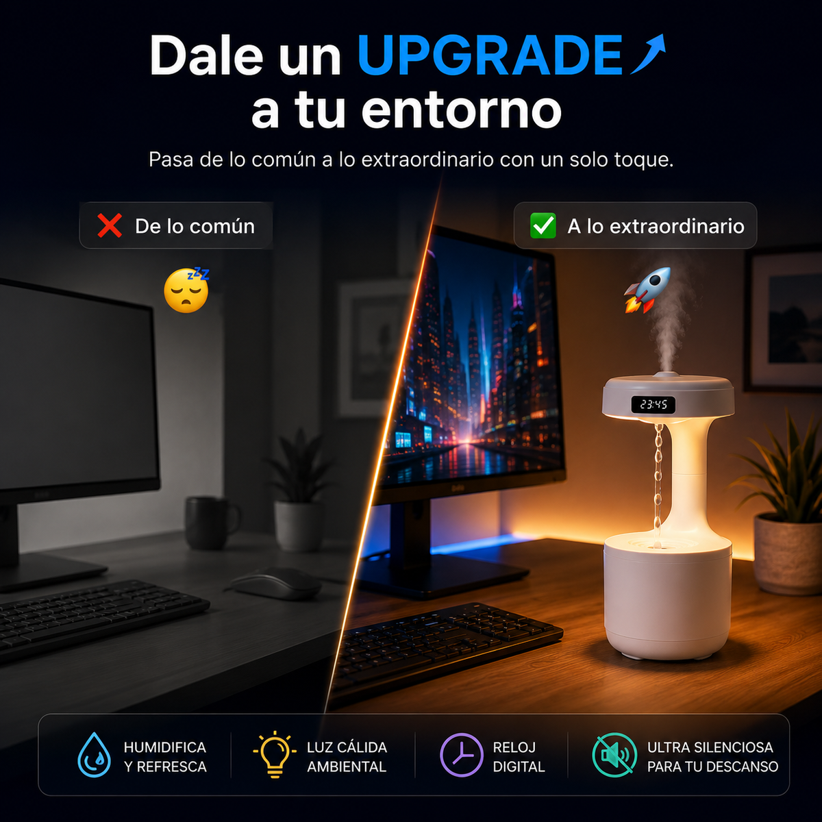 Lampara Antigravedad Humidificadora